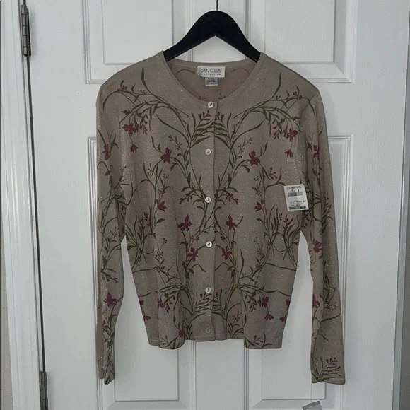 NWT Silk Club Vintage Silk Floral Cardigan - Picture 4 of 12
